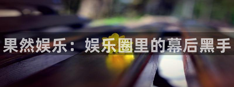 万事娱乐体育免费注册入口：果然娱乐：娱乐圈里的幕后黑手
